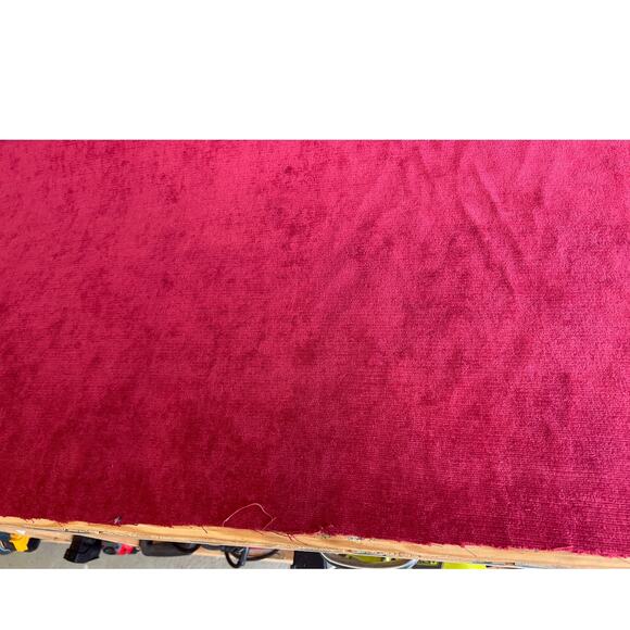 Vintage Waverly Fabric 3 Yards Red Chenille Upholstery Plush Home Decor - Picture 1 of 7